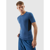 Mens slim sports T-shirt made of recycled 4F materials - navy blue