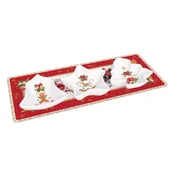 4-piece appetizer serving set, CHRISTMAS MEMORIES, 36 x 16 cm - Nuov