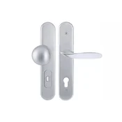 Varnostna armatura TWIN DAVID/LEAF HTSI 4500 DEF (CH-SAT), gonilka desno/krogla, Odprtina za cilindrični vložek PZ, Twin CH-SAT (krom mat), 90 mm