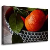 shumee Platno s sliko Kuhinjske pomaranče 70x50 cm Sadje v košarici