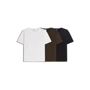 Bershka Majica  oliva / črna / bela