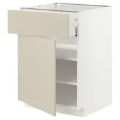 METOD / MAXIMERA Podni element s fiokom/vratima, bela/Havstorp bež, 60x60 cm
