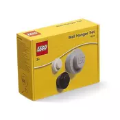 LEGO stenski obešalnik, 3 kosi - bel, črn, siv