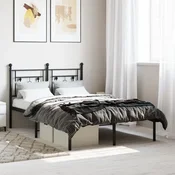 shumee vidaXL Kovinski posteljni okvir z vzglavjem črne barve 120x200 cm