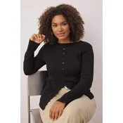 Trendyol Curve Ženska bluza Tbbaw26Af00028, Crna