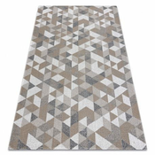 eoshop Okolju prijazna preproga CASA, EKO SISAL Boho Triangles 2816, kremasta, temno sivo rjava, bombaž, ki ga je mogoče reciklirati (Dywany Luszczow - Velikost: 114x170 cm)