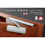 Zapiralo ACT Geze TS 3000 V BC (SREBRNO), Zapiralo + palica z zaklepanjem, AC-T srebrna