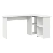 Stol s policom Bijelo 142 x 102 x 73 cm Konstruirano drvo