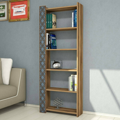 Regal Kailua 156 Brez zadnje plošče, Iverna plošča, 170x60x24cm, Oreh, Modra