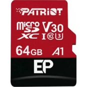 PATRIOT 64GB microSDXC kartica V30 A1 razred 10 U3 100/80MB/s + adapter