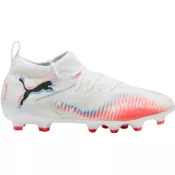 PUMA FUTURE 8 MATCH FG/AG Football Boots Youth, Shoes, White/Black/Glowing Red, 32