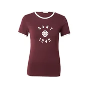 GANT Majica RINGER burgund/bela