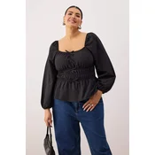 Trendyol Curve Ženska bluza Tbbaw26Af00072, Crna