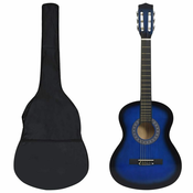 8-dijelni set klasicne gitare za pocetnike plavi 3/4 36
