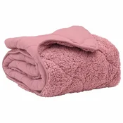 Vidaxl Poletna odeja Roza 240 x 260 cm Mikrofibra in Teddy flis