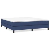 Vidaxl Posteljni okvir z vzmetmi moder 180x200 cm blago