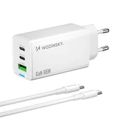 WOZINSKY WOZINSKY GAN POLNILEC 65W 2X USB-C ZA IPHONE MACBOOK S KABLOM, (5000261494)