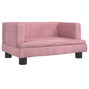 vidaXL vidaXL Otroški kavč roza 60x40x30 cm žamet, (21089086)
