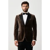 BOSS jednoredni sako za muškarce od velura H-Hutson-Tux-Pk-264