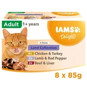 IAMS IAMS DELIGHTS Land Collection v omaki, mokra hrana za mačke, 8x85g