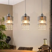 Nettlife NETTLIFE Viseča svetilka 3 Žarnice E27 Moderna Diam.60CM Nastavljiva višina Dizajn Steklo in kristal, (22123026)