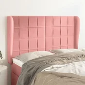 vidaXL Vzglavje z ušesi roza 147x23x118/128 cm žamet
