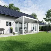 Bioklimatska pergola Antares — Stenska/3 x 3.6/Bela/Ročni