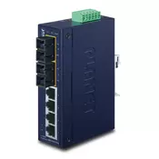 PLANET IP30 Slim Type 4-Port Industrial Ethernet switch + 2-Port 100Base-FX(15KM) (-40 - 75 C) (ISW-621TS15)