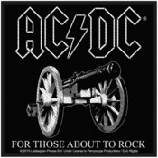 AC/DC For Those About To Rock Sew-On Patch Black/White