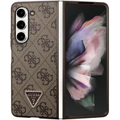 Guess GUHCZFD5P4TDPW F946 Z Fold 5 brown hardcase Leather 4G Triangle Strass (GUHCZFD5P4TDPW)