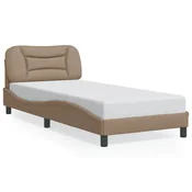 Vidaxl Posteljni okvir brez vzmetnice Hvar kapučino 90x200 cm umetno usnje