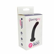 Zakrivljeni silikonski dildo s proširenom bazom veličine 12,8 cm