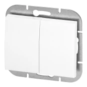 Vgradno stikalo z dvema tipkama Onyx, 10A, 250V, WP-2O, belo