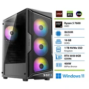 BOFX Namizni računalnik BOFX CALLISTO 3, Ryzen 5 7600, 16 GB RAM, 1 TB SSD, RTX5050, W11H|Gaming, (5000091224)