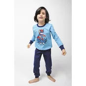 Boys pyjamas Remek, long sleeves, long pants - blue/navy blue