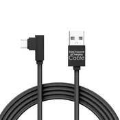 Delight USB 2.0 A – Type-C Kabel – 2 m, 90°, Črn