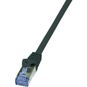 LOGILINK LogiLink CQ3093S RJ45 omrežni kabel\, Patch kabel CAT 6a S/FTP 10.00 m črna ognjevaren\, z zaščitnim zapornim zatičem 1 kos, (20418465)