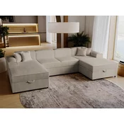 Kotna garnitura Clovis 115 Svetlo rjava, Funkcija spanje, Predal, 320x166x79cm