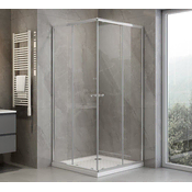 AQUALINE AQUALINE Kvadratna Drsna Tuš Kabina 90x90cm, Krom, Prozorno Steklo
