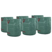 vidaXL vidaXL Vreče za odpadke za vrt z ročaji 12 kosov Zložljive okrogle zelene 120 L, (22046491)