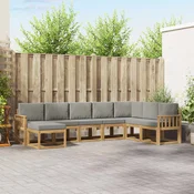 Set vanjskih sofa s jastukom 8 pcs Bijela i svjetlosiva