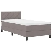 Vidaxl Postelja z vzmetnico z vzmetnico Taupe 90 x 200 cm blago