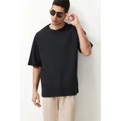 Trendyol Basic Anthracite Oversize/Wide Cut Textured Waffle Short Sleeve T-Shirt