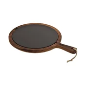 Serving platter, made of cast iron, with wooden stand, 31 cm - LAVA br