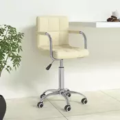 Okretna uredska stolica od tkanine krem