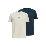 JACK & JONES Majica JCOBREEZE  bež / marine / siva