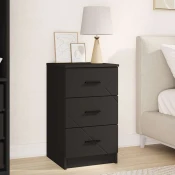 vidaXL Nočna omarica s predalom Črna 38 x 38 x 66 cm Konstruiran les