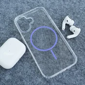 Maska za iPhone 16 Mag Case Clear Slim ljubicasta