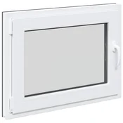 Vidaxl Okno za klet RISOR 80 x 60 cm PVC in steklo Antracit