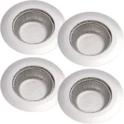 Nikcorp Cedilo za kuhinjsko korito iz nerjavečega jekla, komplet 4 kosi, 11 x 6,25 x 2,2 cm, srebrno, mikroperforirano, zaščita odtoka pred zamašitvijo, primerno za pomivalni stroj, univerzalno, trpežno
